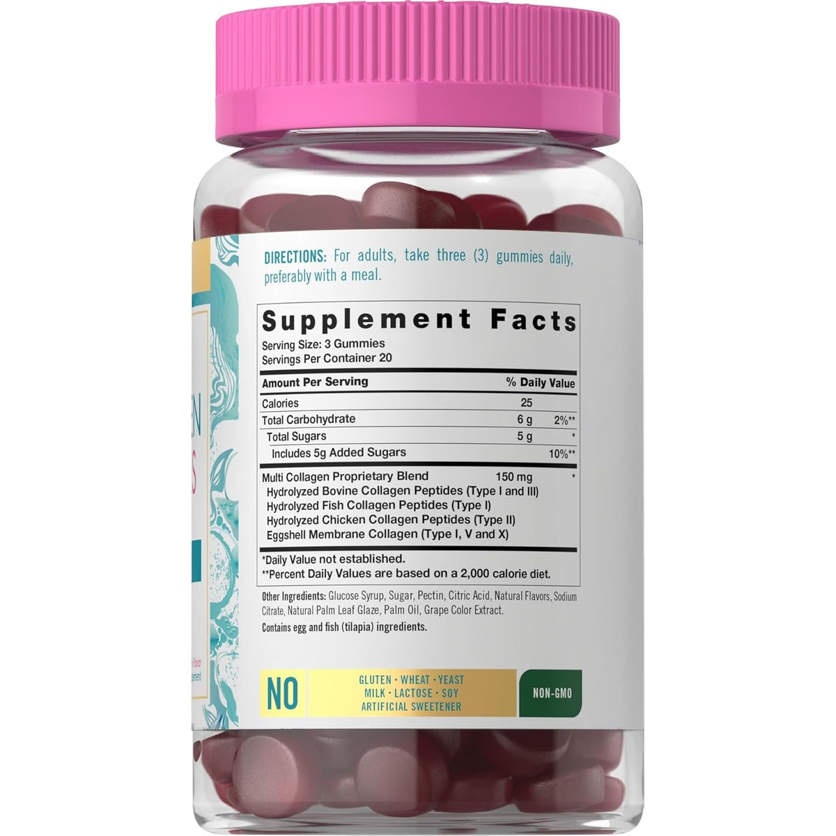 Carlyle Collagen Peptides Gummies | 60 Count | Multi Collagen Complex | Beauty Formula Supplement | Mixed Berry Flavor | Non-Gmo, Gluten Free