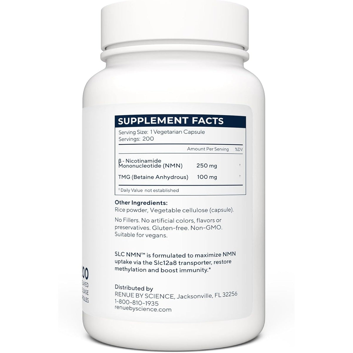 Renue by Science NMN Supplement | 200 SLC Enteric Capsules - 250Mg Nicotinamide Mononucleotide per Serving | Delayed Release for Increased Absorption | Manufactured in the USA