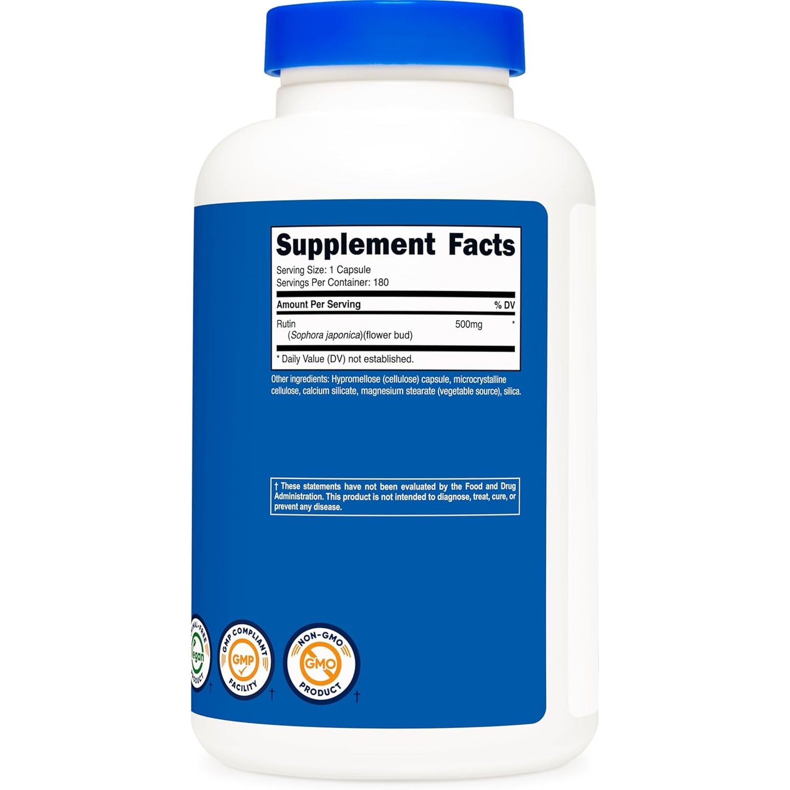 Nutricost Rutin 500Mg, 180 Capsules - Gluten Free, Non-Gmo, and Vegetarian Friendly