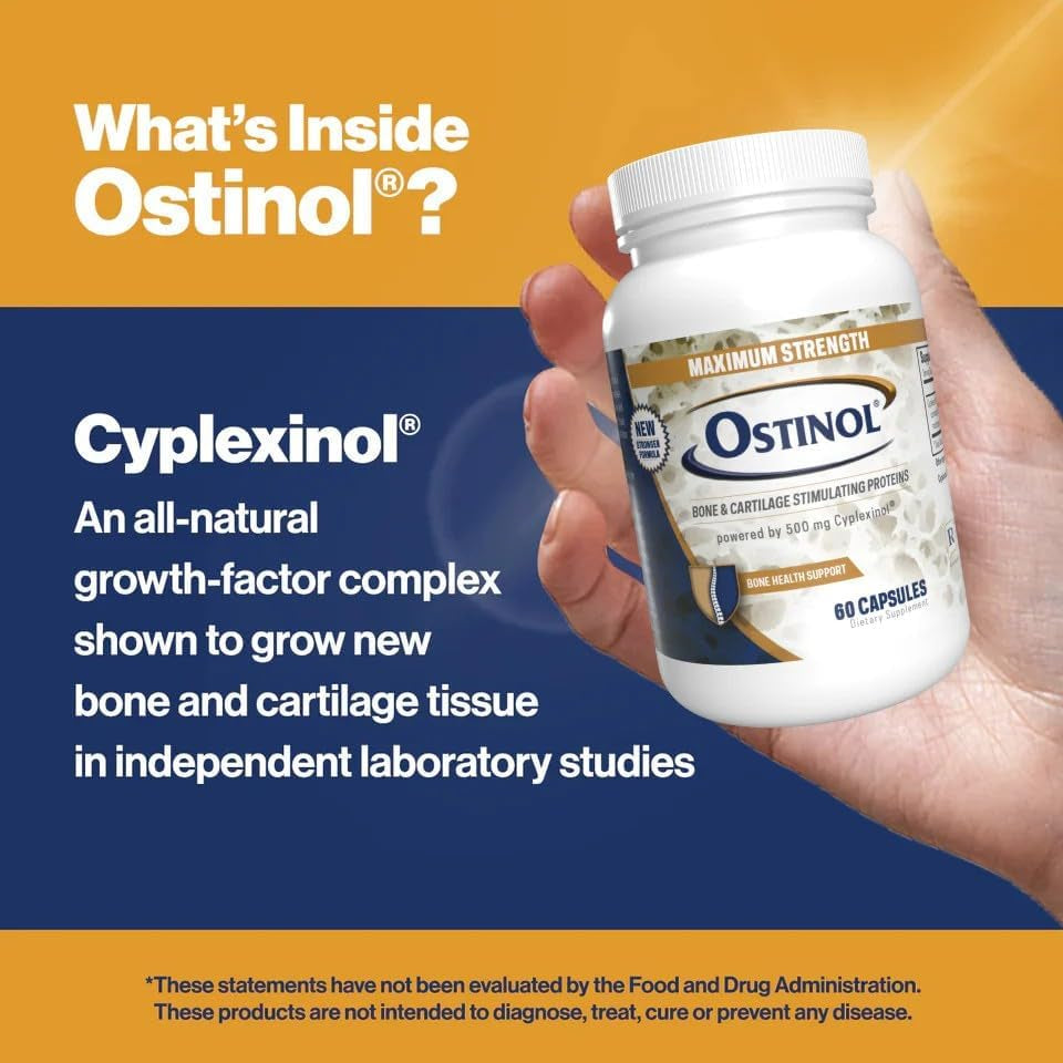 ZYCAL Ostinol Maximum Strength 500 Mg - Bone & Joint Supplement for Intense Bone Loss and Joint Dysfunction - 60 Capsules
