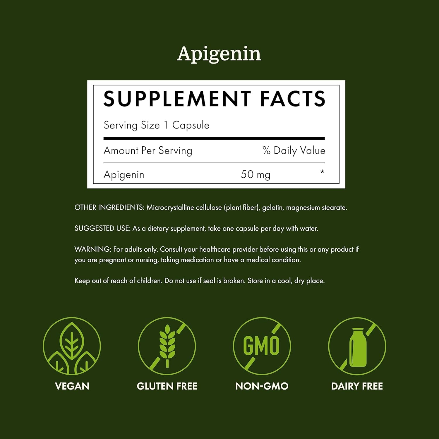 Swanson Apigenin – Sleep and Relaxation Supplement – Natural Support – 90 Caps, 50 Mg (Packaging May Vary)