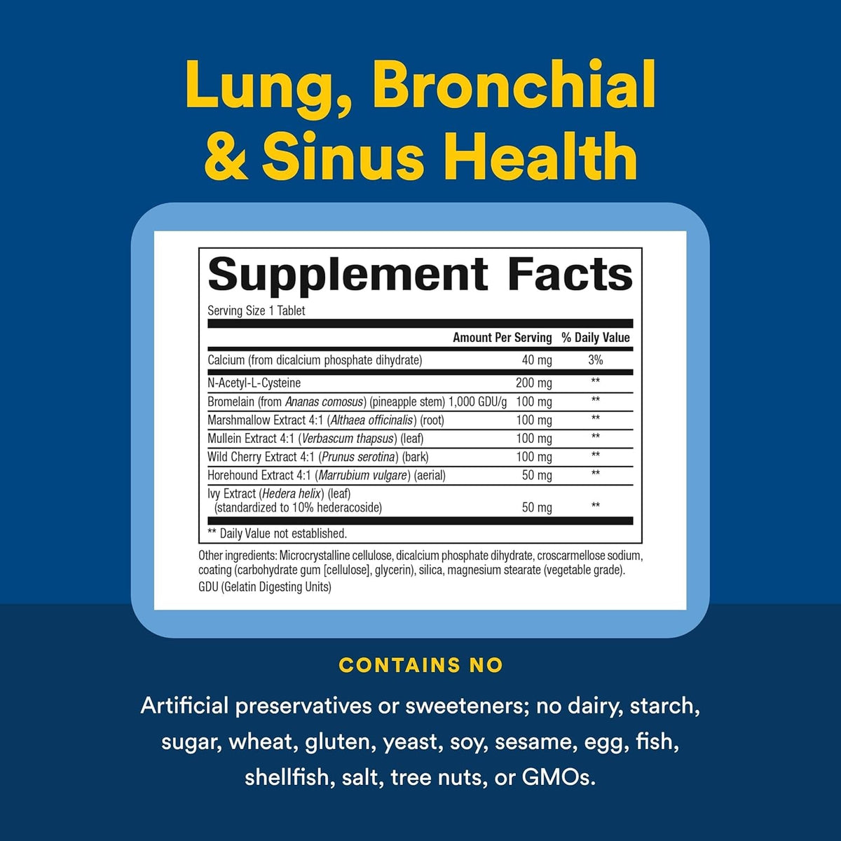 Lung, Bronchial & Sinus Health by Natural Factors, Natural Supplement for Respiratory Health and Easy Breathing, 45 Tablets (45 Servings)