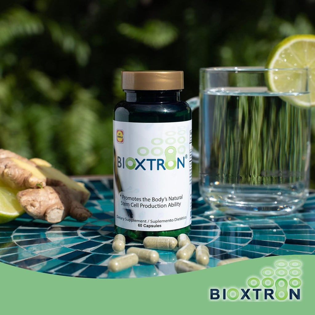 Bioxtron Natural Stem Cell Supplement Capsules - Cellular & Antioxidant Support Formula with Blue Green Algae, Spirulina, Immune & Energy Support - 60 Capsules