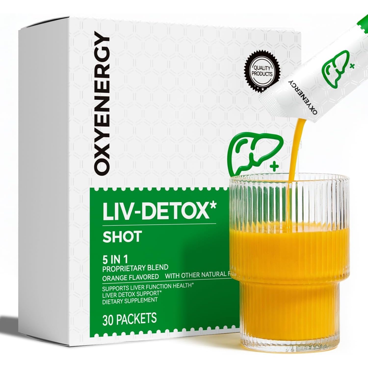 Oxyenergy Liver Cleanse Detox & Repair, Organic Milk Thistle Extract Liver Detox Supplement with Turmeric, Ginger, Dandelion, Support Liver Health & Digestion, Vegetarian, Gluten-Free, 30 Packs