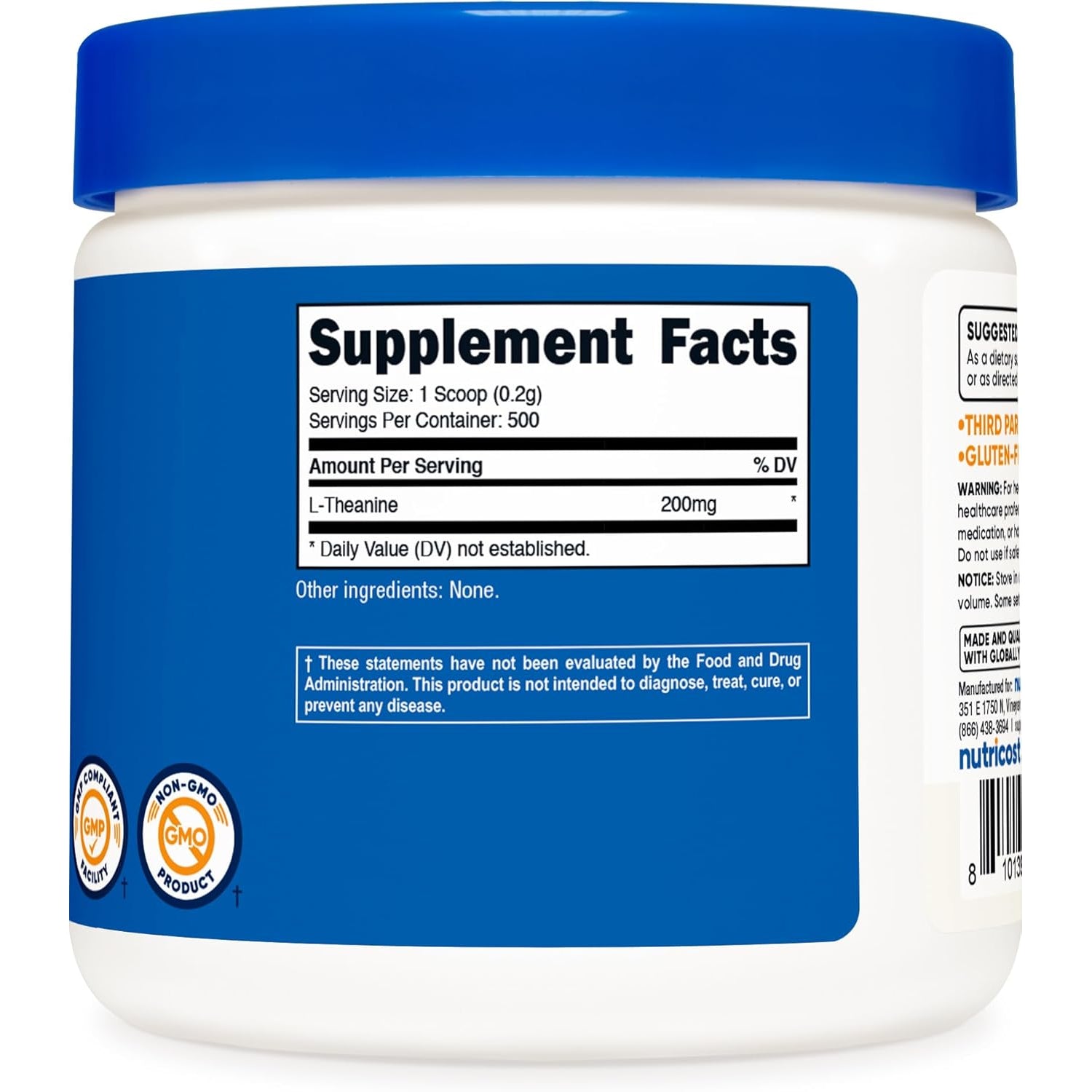 Nutricost L-Theanine Powder 100 Grams - Gluten Free & Non-Gmo