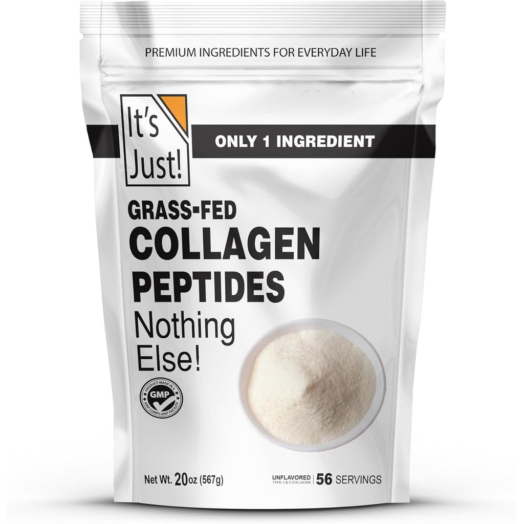 It'S Just! - Collagen Peptides (1.25Lb) Grass-Fed Protein Powder, Unflavored, GLP-1 Friendly, Heavy Metal Tested by 3Rd Party Lab, Type I & III, Hydrolyzed to Dissolve Quickly, 20Oz