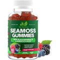 Sea Moss 3000Mg Gummies with Bladderwrack and Burdock Root - Natural Irish Sea Moss Superfood for Immune, Thyroid and Detox Support - Extra Strength for Men & Women - Gluten-Free, Vegan - 60 Gummies