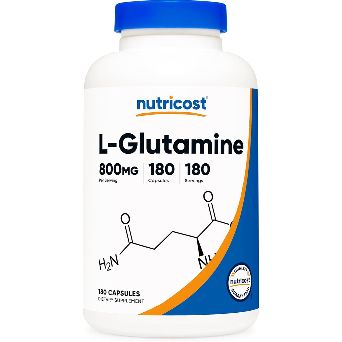 Nutricost L-Glutamine 800Mg, 180 Capsules - Gluten Free, Non-Gmo