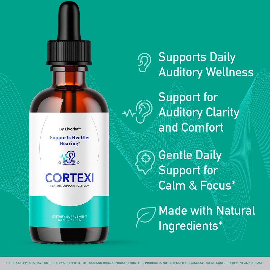 Cortexi Oral Drops to Drink - Formula for Ear Health, Hearing Support - Pack of 2 Bottles (60 Day Supply)