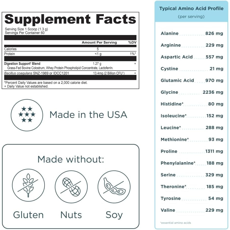 Ancient Nutrition Colostrum Superfood Powder, Grass Fed Bovine Colostrum, Supports Healthy Gut Microbiome and Immune System, Clinically Studied Lactoferrin & Probiotics, Unflavored, 60 Servings
