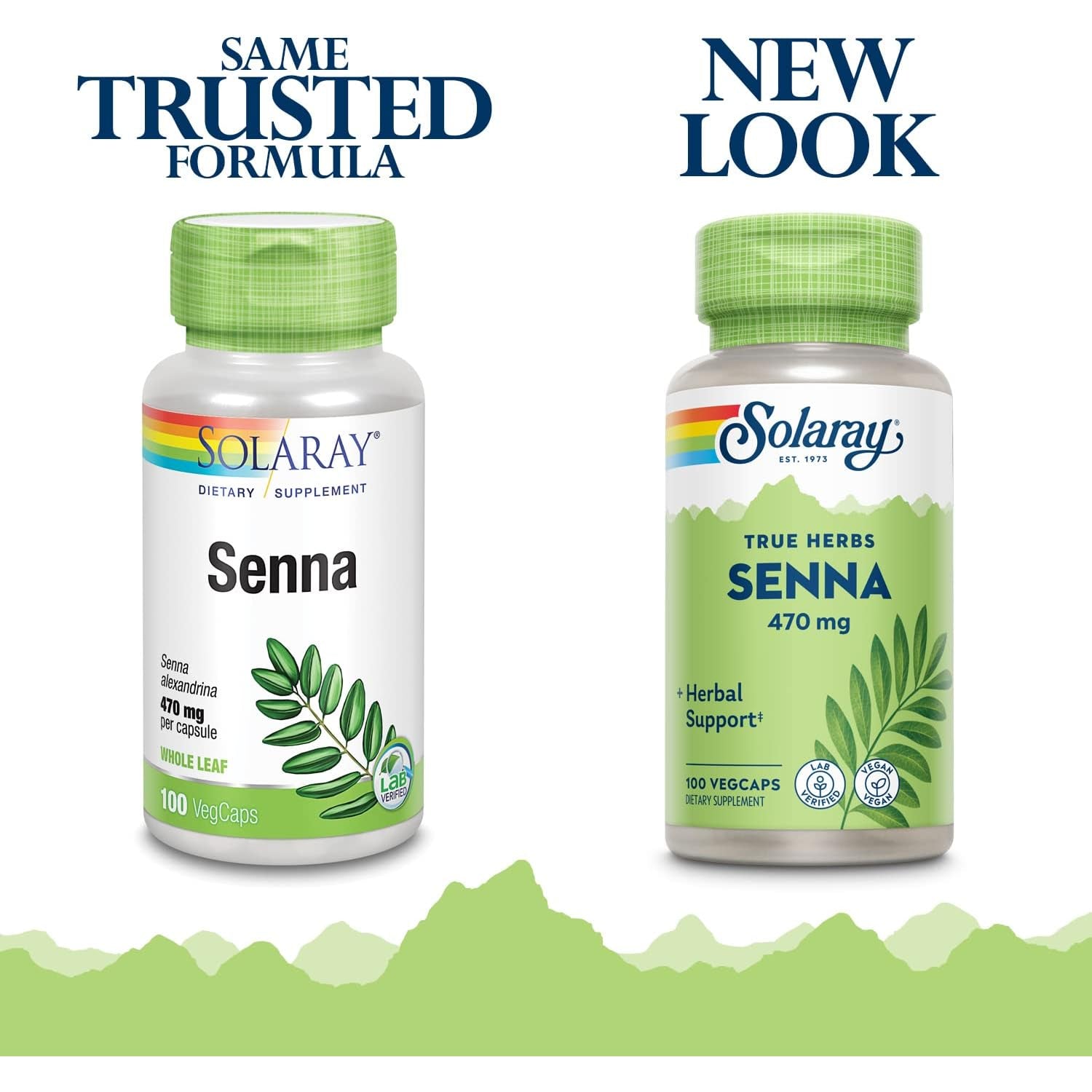 Solaray Senna Leaf Capsules for Men & Women - Natural Senna Supplement for Adults, Herbal Supplement for Support, 470 Mg per Serving, Non GMO, Vegan - 100 Ct Veg Caps