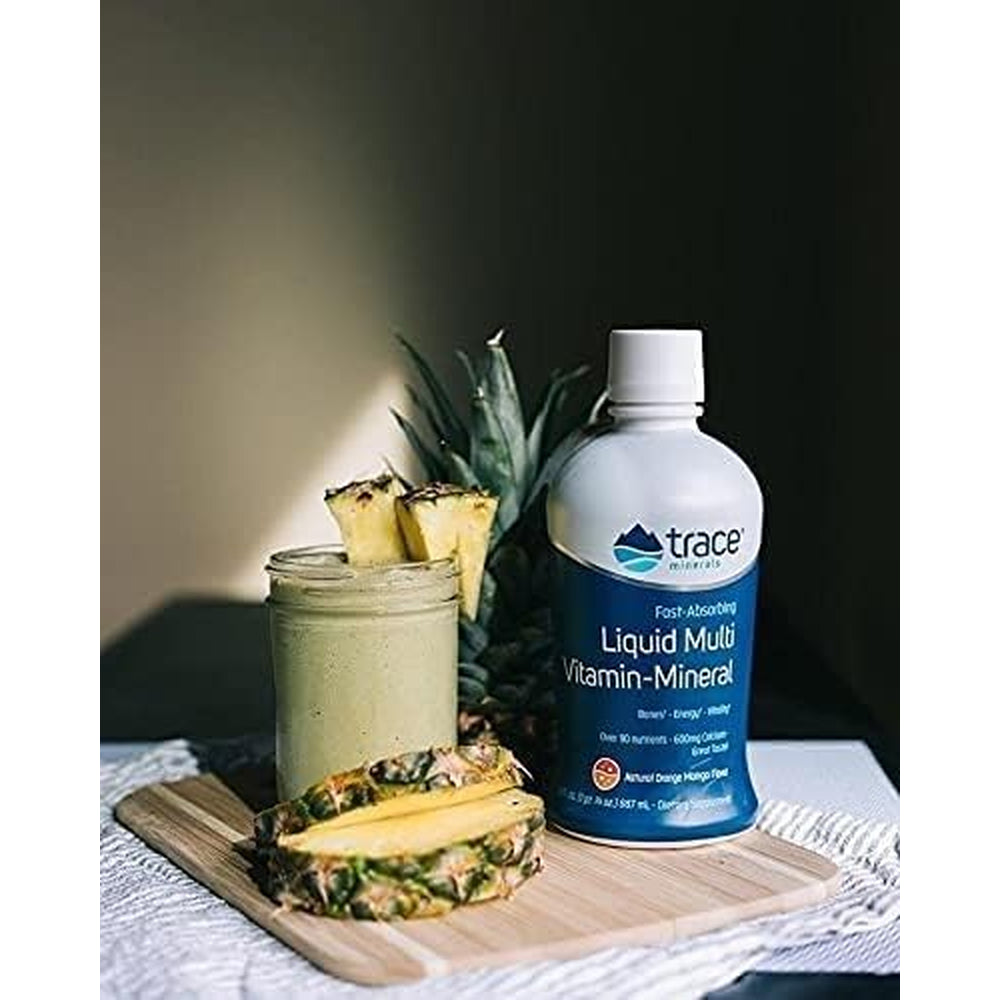 Trace Minerals | Liquid Multi Vitamin-Mineral | B Vitamins, Antioxidants, 72+ Ionic Trace Minerals | Daily Energy, Hair, Skin, Nails for Men and Women | Natural Berry | 30 Servings, 30 Fl Oz