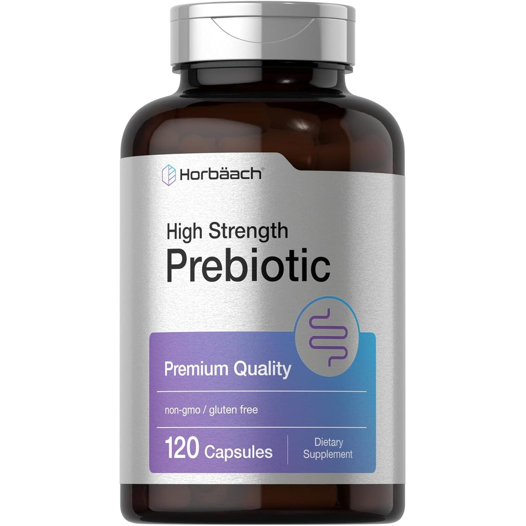 Horbäach Prebiotic for Men and Women | 120 Powder Pills | High Strength & Premium Quality Supplement | Non-Gmo & Gluten Free Quick Release Capsules