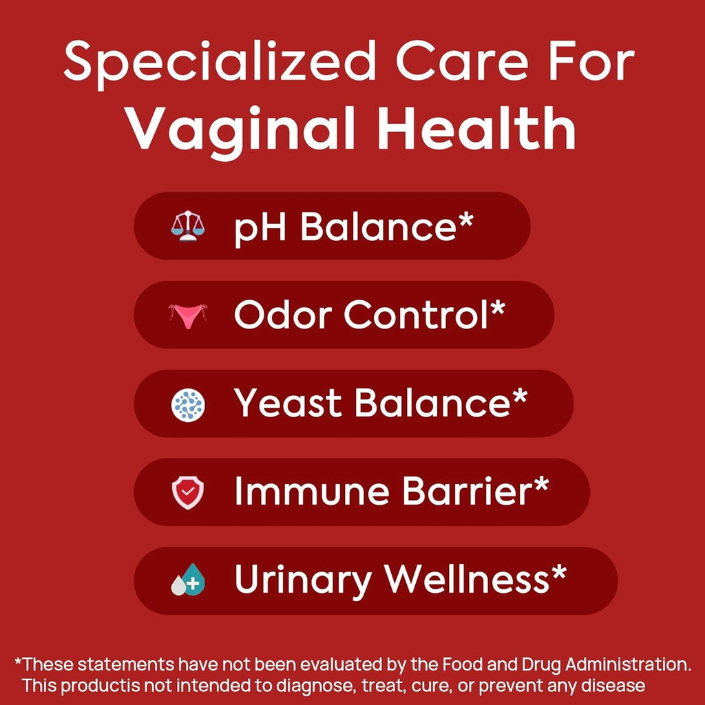 Heraure Vaginal Probiotics for Women - Ph Balance, Healthy Vaginal Odor, Vaginal Flora, Yeast Balance, Women Probiotics and Prebiotics, Immune Support - Prebiotics & Lactobacillus Probiotic,60Ct