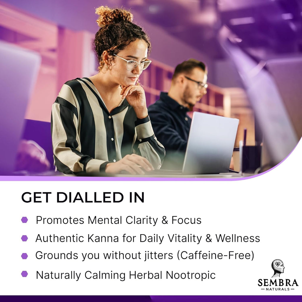 KANNAFOCUS - Natural Kanna Extract 50Mg, Fermented Sceletium Tortuosum & Bioperine® - Focus, Mood & Mental Wellness Support - Herbal Nootropic for Daily Clarity & Energy - 30 Capsules