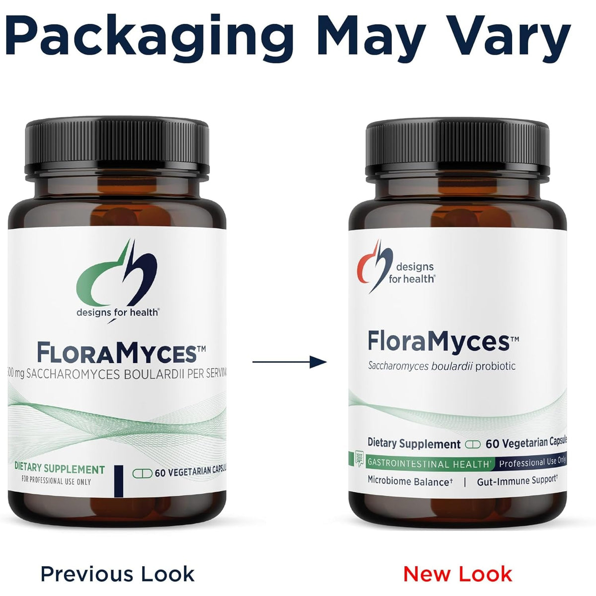 Designs for Health Floramyces 500Mg Saccharomyces Boulardii Probiotic - Gut Health Supplements - Shelf-Stable Digestive Probiotics for GI Health - Dairy-Free, Vegan Probiotic (60 Capsules)