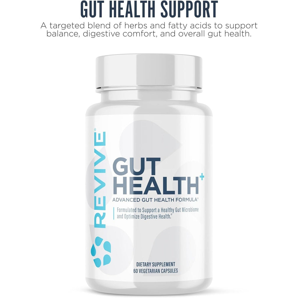 Revive MD Gut Health Supplements for Men & Women - Daily Gut Repair & Digestive Health Support Formula with Thyme, Oregano & Milk Thistle - Vegan-Friendly, Gluten-Free (60 Capsules, 30 Servings)