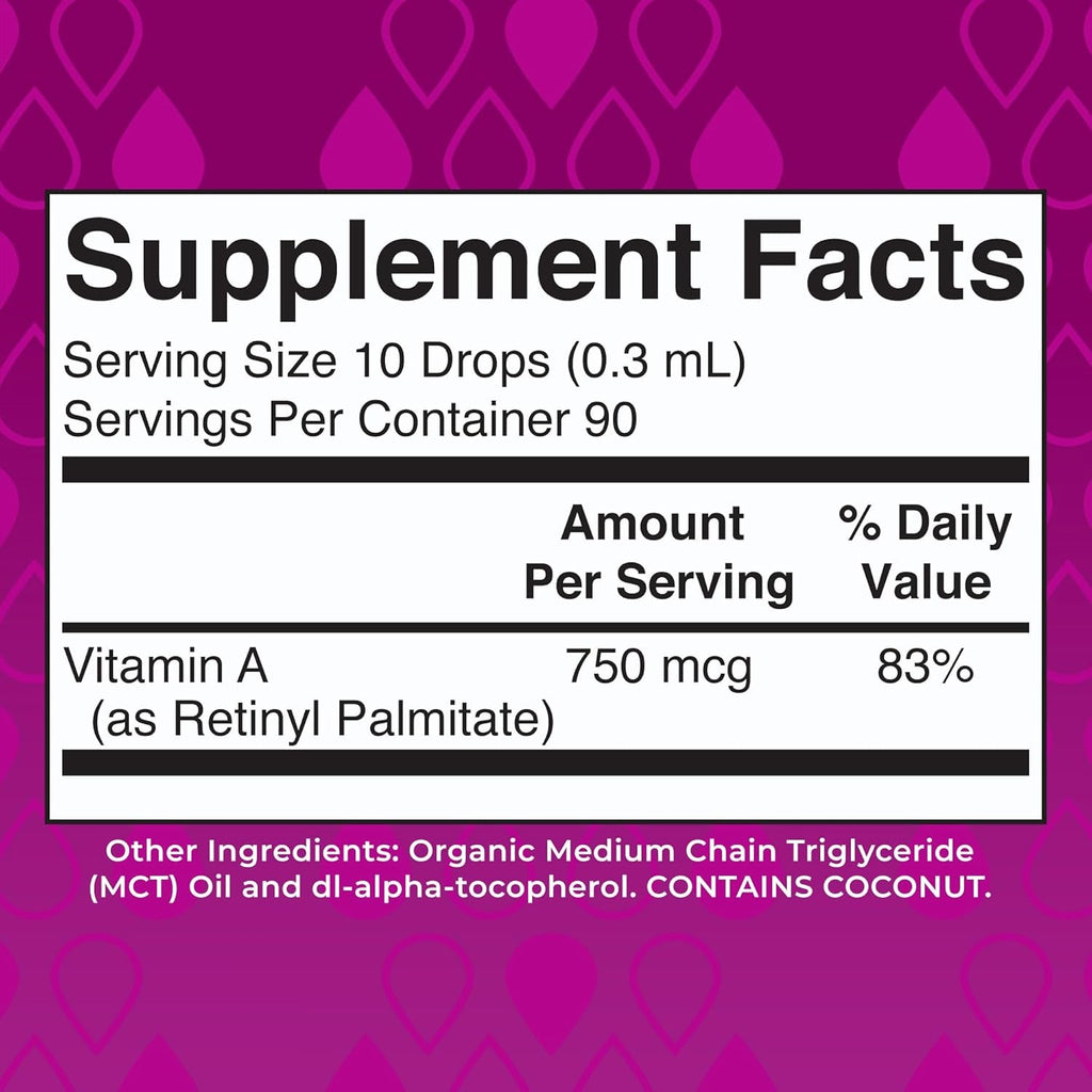 MARYRUTH'S Organics USDA Organic Vitamin a Liquid Drops | 3 Month Supply | Bone Health for Ages 14+ | Essential Vitamin | 750Mcg per Serving | Sugar Free | Vegan | Non-Gmo | Gluten Free | 1Oz