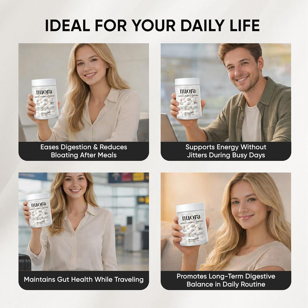 Nuora Biofilm Probiotic - Supports Digestive & Gut Health with Bromelain, Dandelion, Berberine & Black Pepper Extract - Helps Soothe Bloating, Boost Metabolism & Provide Steady Energy, 90 Count