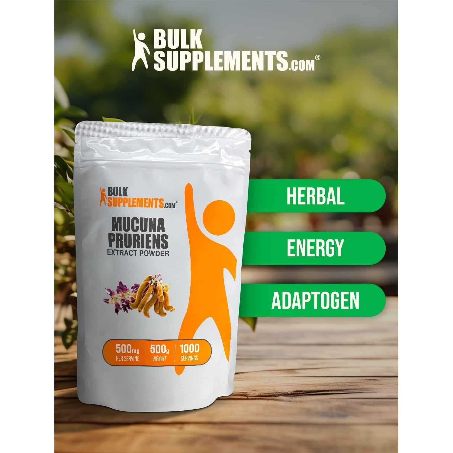 Bulksupplements.Com Mucuna Pruriens Extract Powder - Mucuna Pruriens Supplements, Herbal Supplement - Vegan & Gluten Free, 500Mg per Serving, 500G (1.1 Lbs) (Pack of 1)