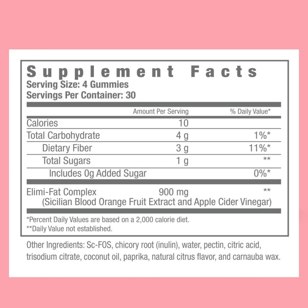 Consult Health Elimi-Fat Apple Cider Vinegar Morosil Weight Management Gummies - Supports Weight Loss- Gluten Free, Keto, Vegan - Citrus Flavor 120 Count