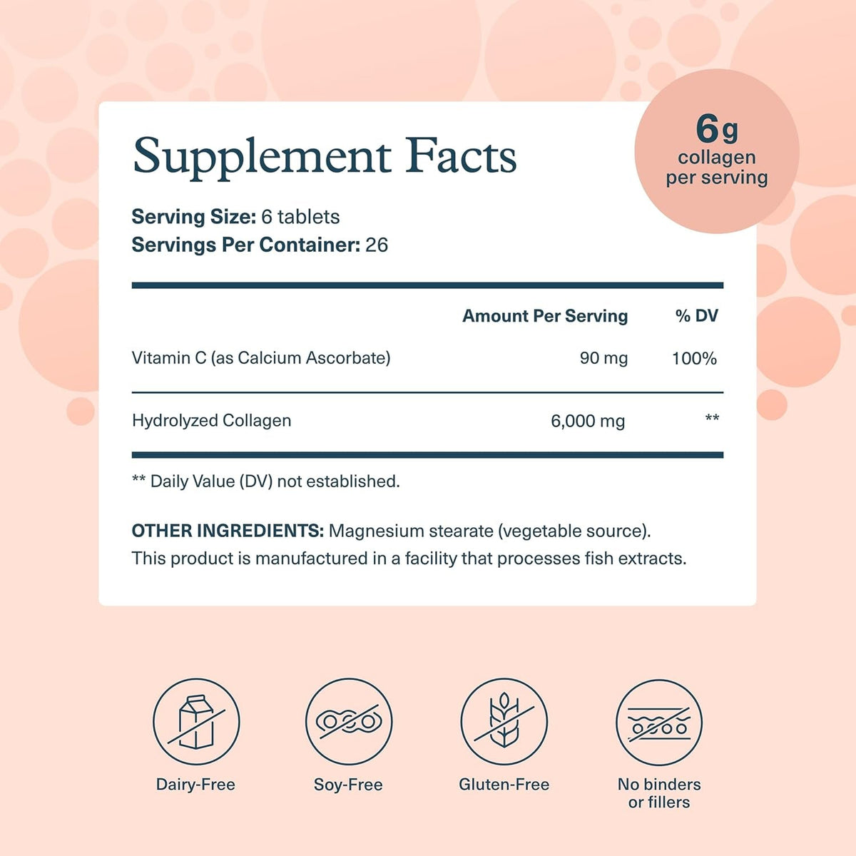 Youtheory Advanced Collagen with Vitamin C - 6,000 Mg Hydrolyzed Collagen Peptides & Amino Acids - Hair, Nails, Joints & Bones Support - 160 Tablets (26-Day Supply)*