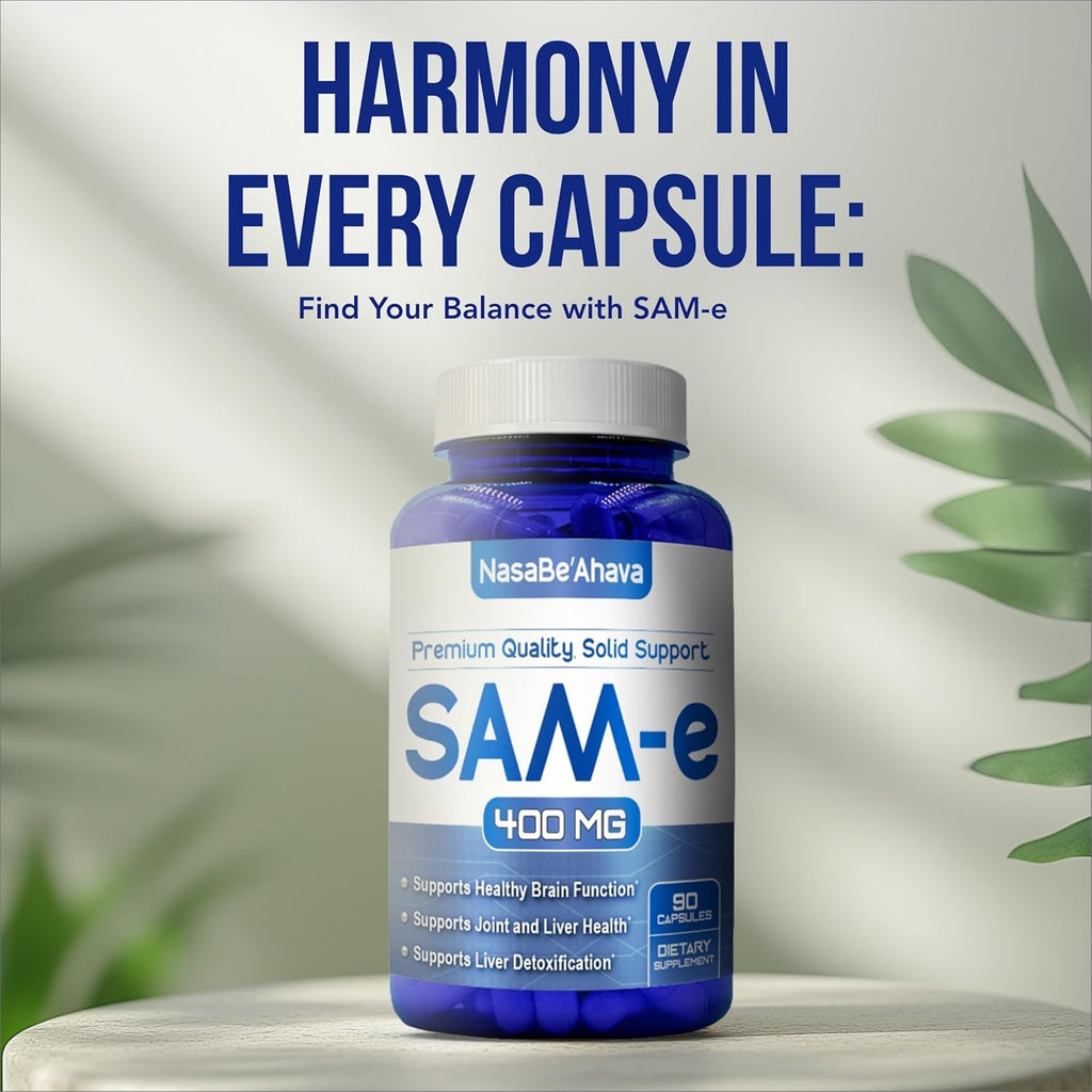 SAM-E Supplement 400Mg | Easy Absorption S-Adenosyl-L-Methionine Sam-E 400Mg for Bone and Mood Support Supplement | Made in the USA Non-Gmo and Gluten Free (90 Day Supply)