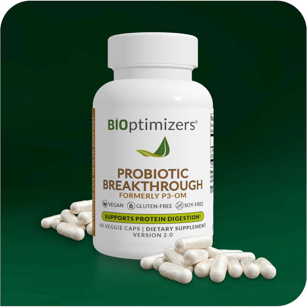 Bioptimizers Probiotic Breakthrough – Lactobacillus Plantarum OM Probiotics & Prebiotics Health Supplement for Gut, Digestive & Immune Support Probiotics for Women Men Elderly– 60 Vegan Capsules