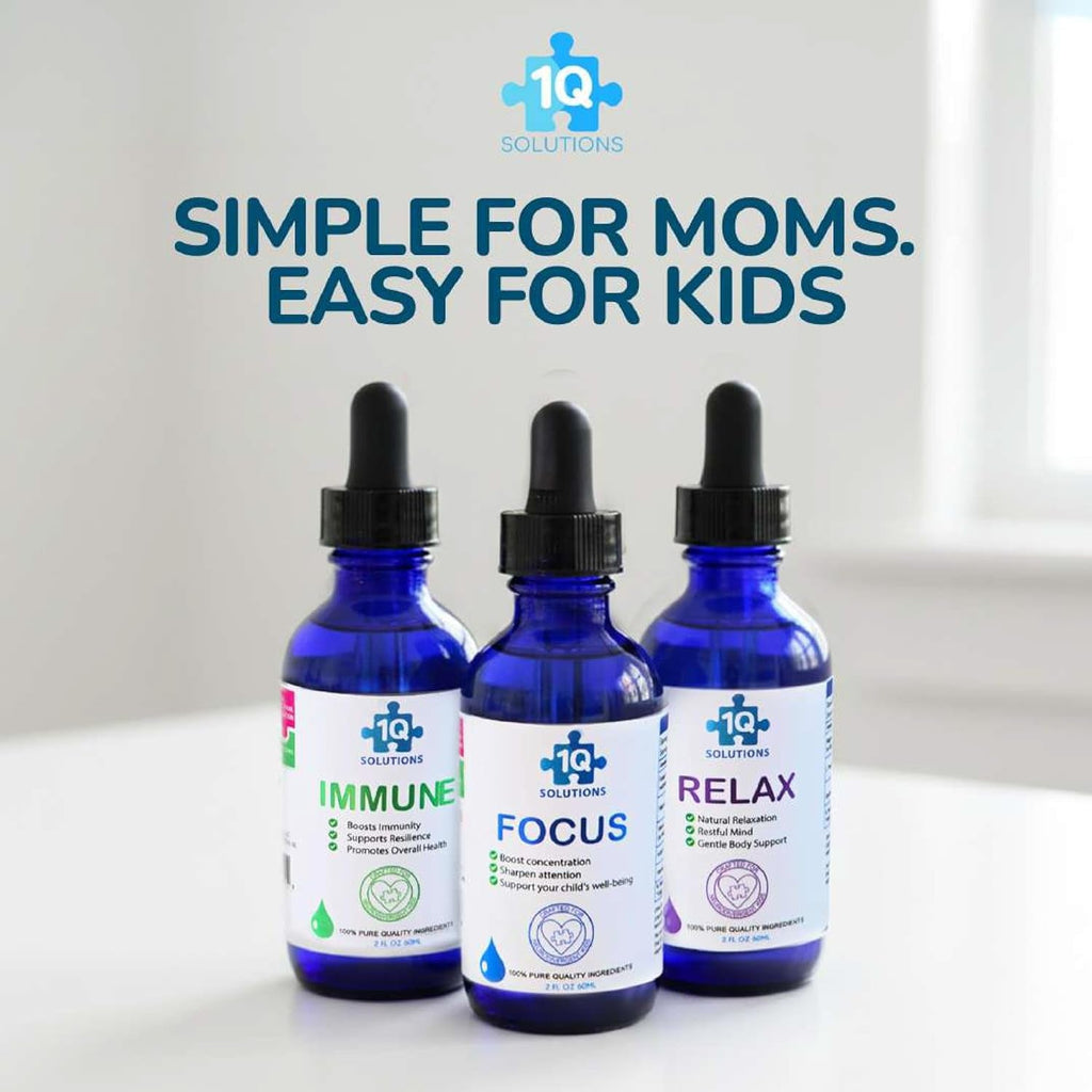 1Q Focus – Liquid Cognitive & Brain Support Natural Drops for Kids | Acetyl L-Carnitine + B1, B6, B12 & Folate | Sugar-Free, Vegan, Non-Gmo, Gluten-Free | Advanced Absorption | 2 Fl Oz 30 Servings