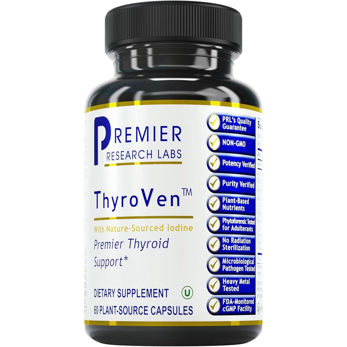 Premier Research Labs Thyroven - Thyroid Support for Women, Thyroid Support for Men, Thyroid Supplement, Thyroid Support Complex with Naturally-Sourced Iodine - 60 Capsules