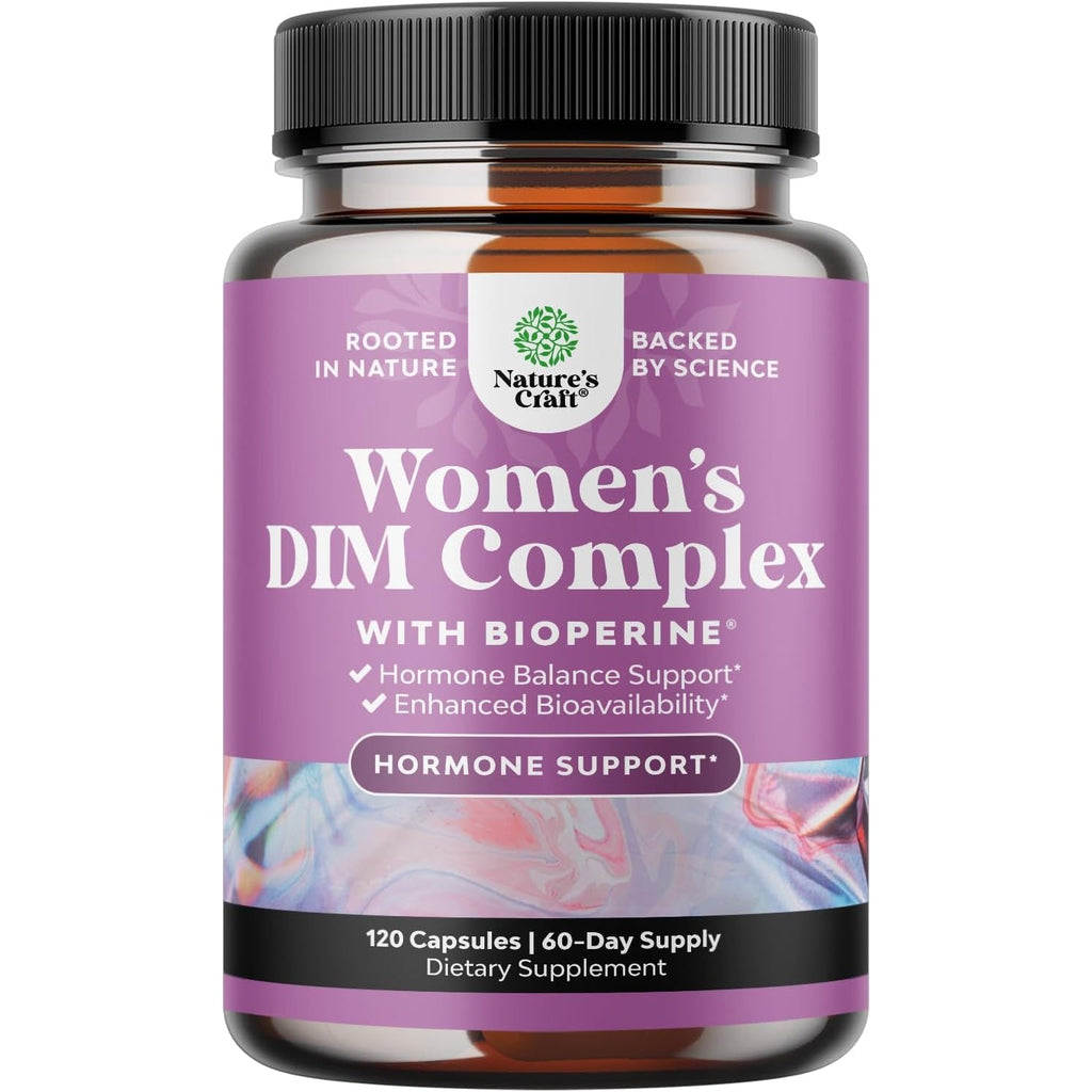 Potent DIM Supplement for Women - Hormone Balance for Women with DIM and Black Pepper Menopause Support and PMS Relief - Menopause Supplements Extra Strength 300Mg per Serving - 120 Count