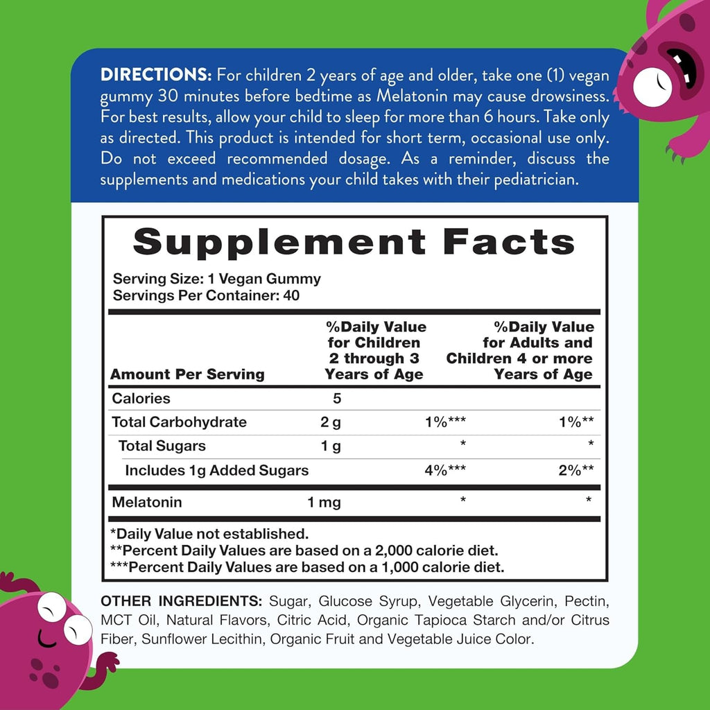 Nature'S Truth Kids Melatonin Gummy | 1Mg | 40 Count | Vegan, Non-Gmo & Gluten Free Gummies | Mixed Berry Flavor