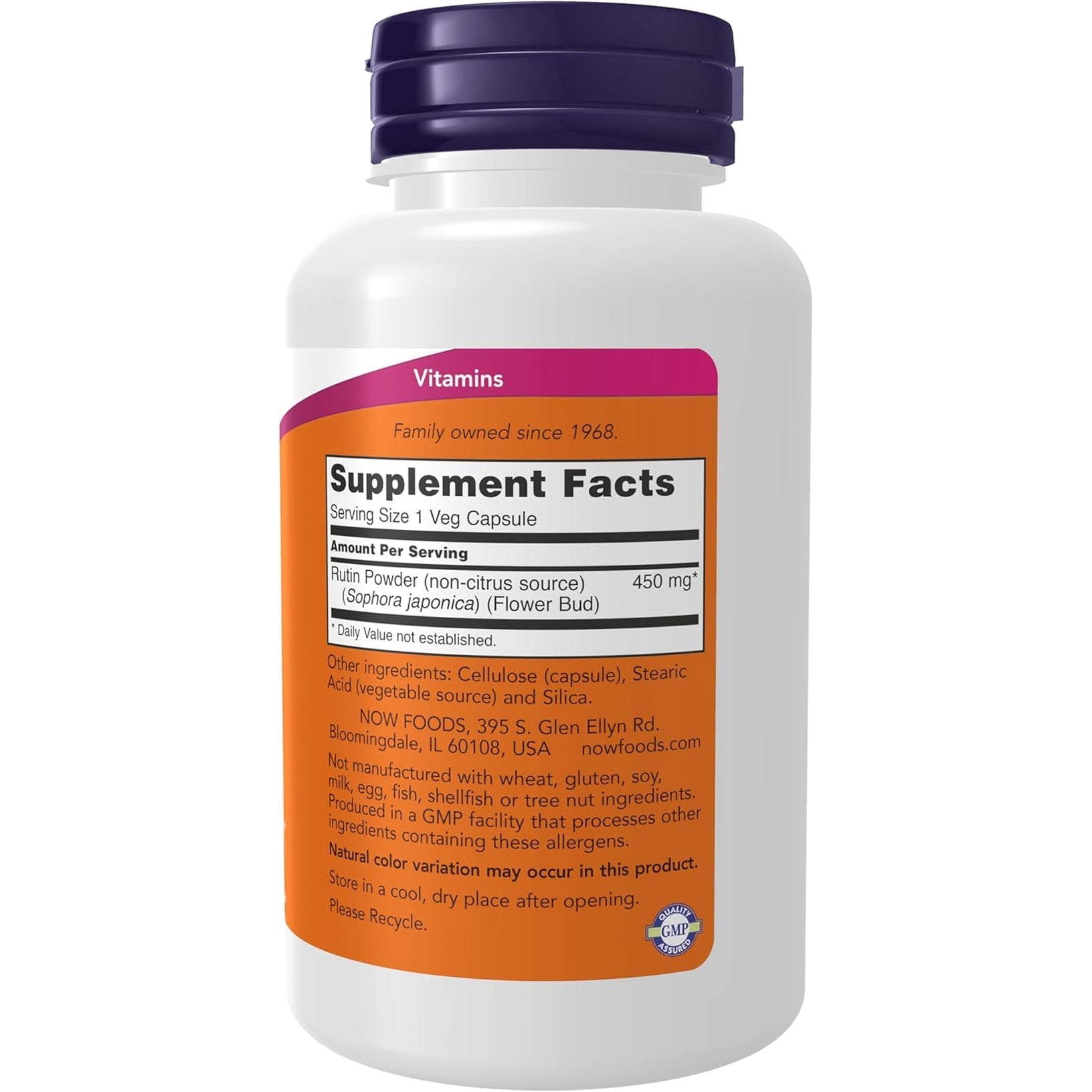 NOW Foods Supplements, Rutin (Sophora Japonica) 450 Mg, Free Radical Scavenger*, Cell Defense*, 100 Veg Capsules