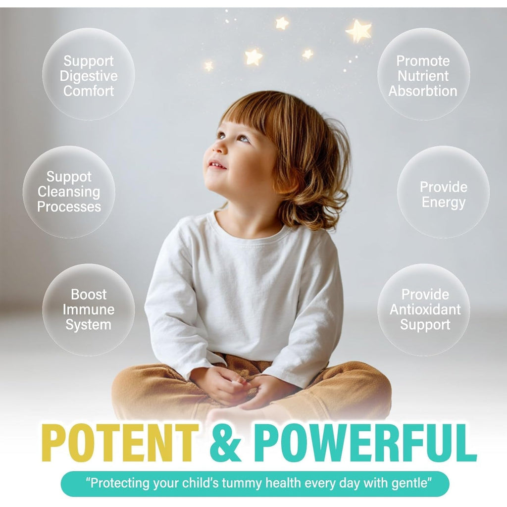 Kids Herbal Gut Cleanse Drops, Parasite Cleanse for Humans Liquid with Wormwood, Black Walnut & Probiotics, Supports Digestive & Overall Gut Health for Children (2 Oz)
