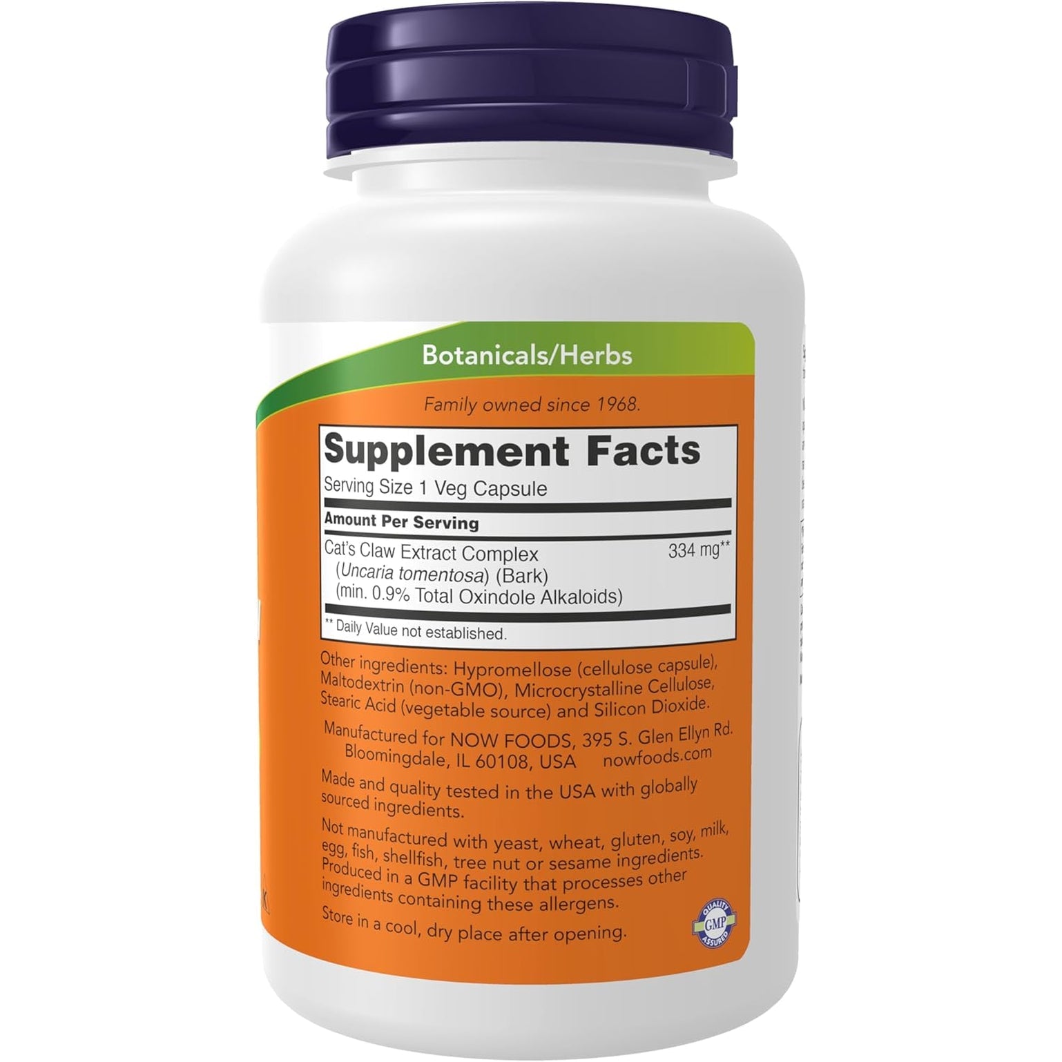 NOW Supplements, Cat'S Claw Extract, 10:1 Concentrate, (1.5% Standardized Extract), 120 Veg Capsules