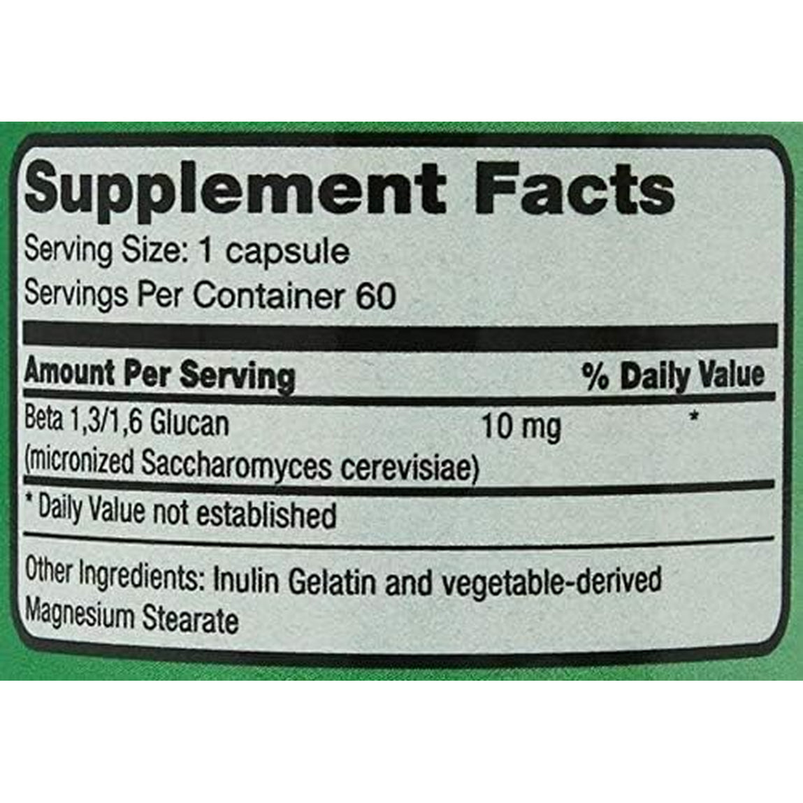 Immunition NSC 100 Beta Glucan Extra Strength - 10 Mg - 60 Capsules