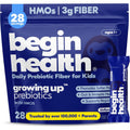 Begin Health Growing Up® Prebiotics for Kids 28-Packs | Prebiotic Soluble Powder Stool Softeners & Digestive Gut Health Supplement | Ideal to Mix with Kids Daily Beverages and Soft Foods - Unflavored