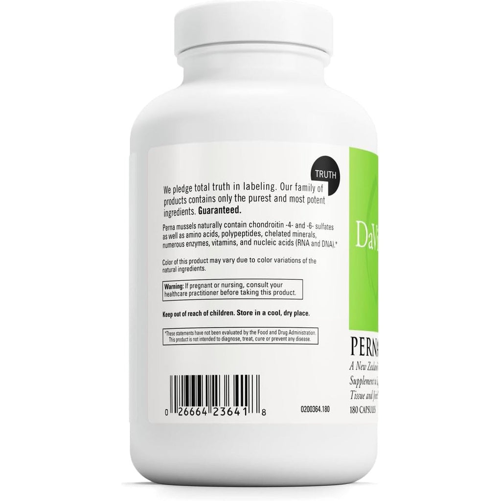 DAVINCI Labs Perna - Helps Support Joint Health with New Zealand Green Mussel, a Source of Omega-3, 6, 9 Fatty Acids, Glucosamine & Chondroitin - 180 Capsules (90 Servings)