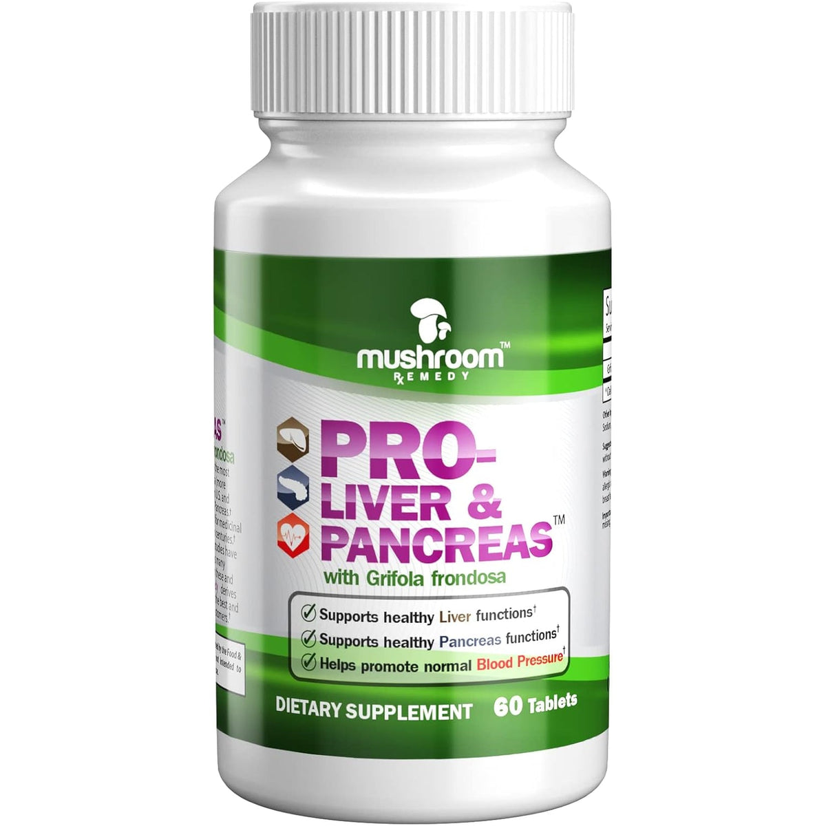 Pro-Liver & Pancreas | Best All-Natural Herbal Supplement for Pancreas & Liver Support, Detox, Clinically Studied Grifola Frondosa Mushroom Extract, Vegan, NON-GMO, USA Made, 60 Tablets