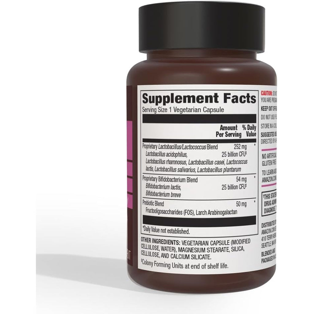 Amazon Elements Women'S Probiotic, 50 Billion CFU, 7 Strains Blend, Supports Urinary & Vaginal Health, 30 Capsules