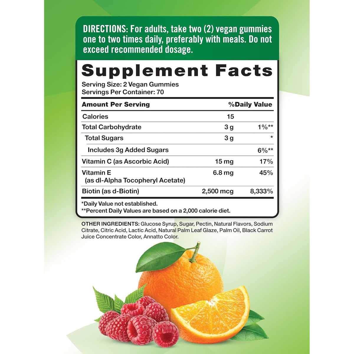 Nature'S Truth Hair Skin and Nails Gummies | 80 Count | 2500Mcg of Biotin | Vegan, Non-Gmo, Gluten Free Supplement | Vitamin for Women & Men
