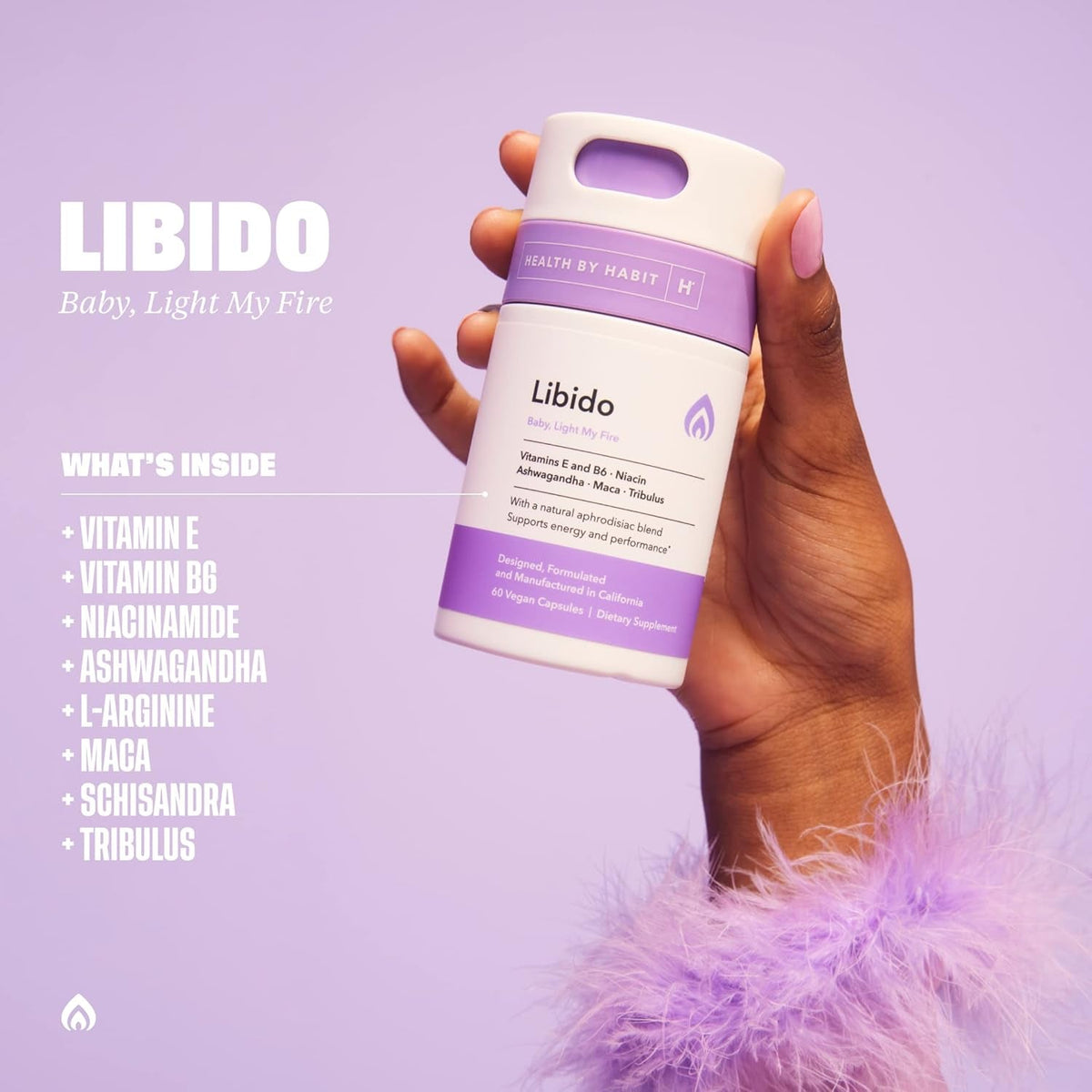 Health by Habit Libido Blend (60 Capsules) - Natural Aphrodisiac Blend with Maca, Ashwagandha, Vegan, Non-Gmo, Sugar-Free (1 Pack)