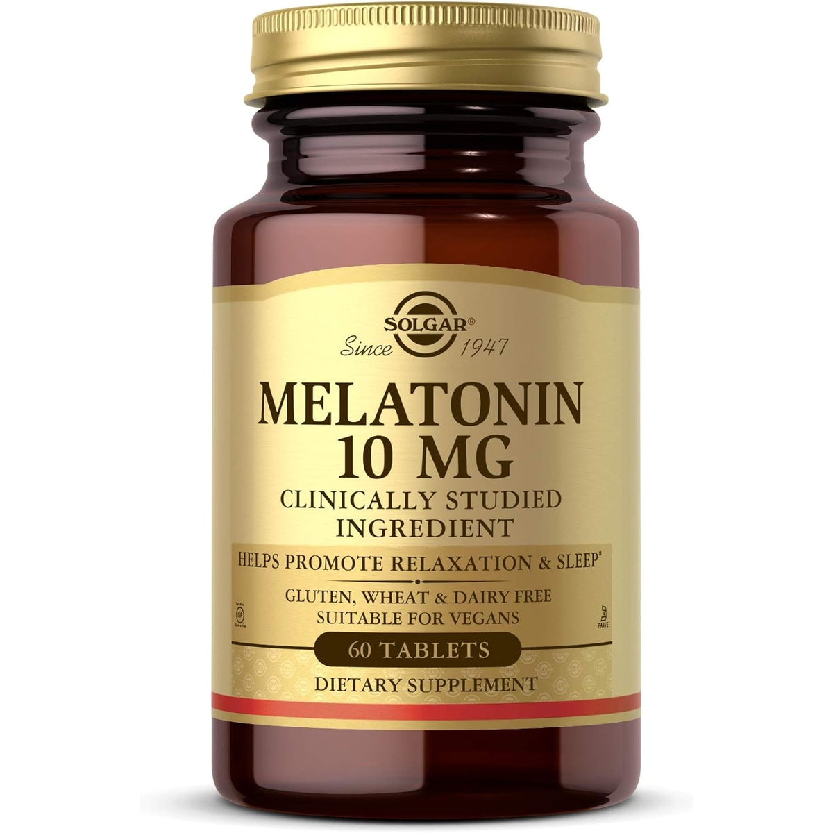 Solgar Melatonin 10 Mg Clinically Studied Ingredient, Helps Promote Relaxation & Sleep, Suitable for Vegans, 60 Tablets