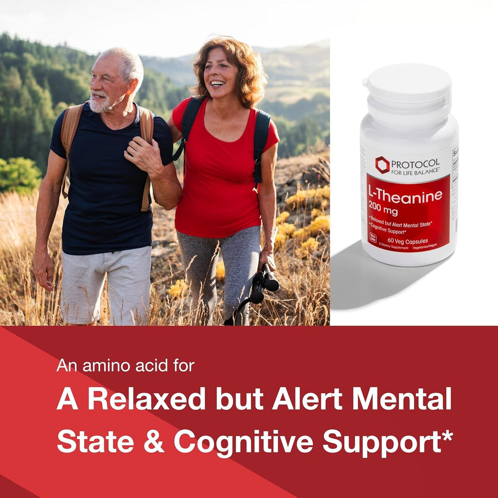 PROTOCOL for LIFE BALANCE L-Theanine 200Mg - Normal Stress Relief - Non-Drowsy - 60 Veg Caps