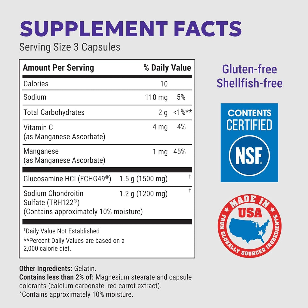 Nutramax Laboratories Cosamin® DS Joint Health Supplement with Glucosamine & Chondroitin for Adult Men & Women, Joint Supplement, 180 Capsules