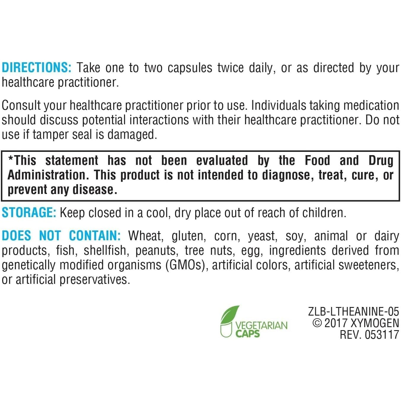 XYMOGEN L-Theanine - 400 Mg as Suntheanine - Relaxation, Focus & Stress Support - Amino Acid Supplement - Non-Drowsy - Vegetarian, Non-Gmo & Gluten Free - 60 Capsules