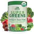 Country Farms Organic Super Greens Powder, 50 Organic Superfoods, Daily Greens Drink Mix with Fruits, Vegetables, Fiber, Probiotics & Mushrooms, Supports Energy, Gut Health & Digestion, Natural Flavor
