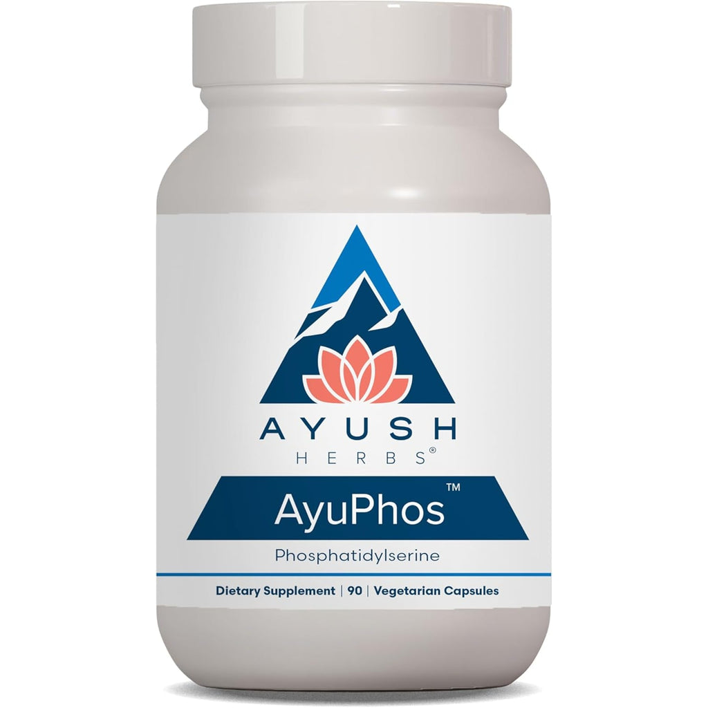 Ayush Herbs Ayuphos - Phosphatidylserine Supplement for Men & Women, Soy-Free Phosphatidyl Serine, Brain, Memory, & Cognitive Support for Adults, 200Mg per Pill - 45 Servings