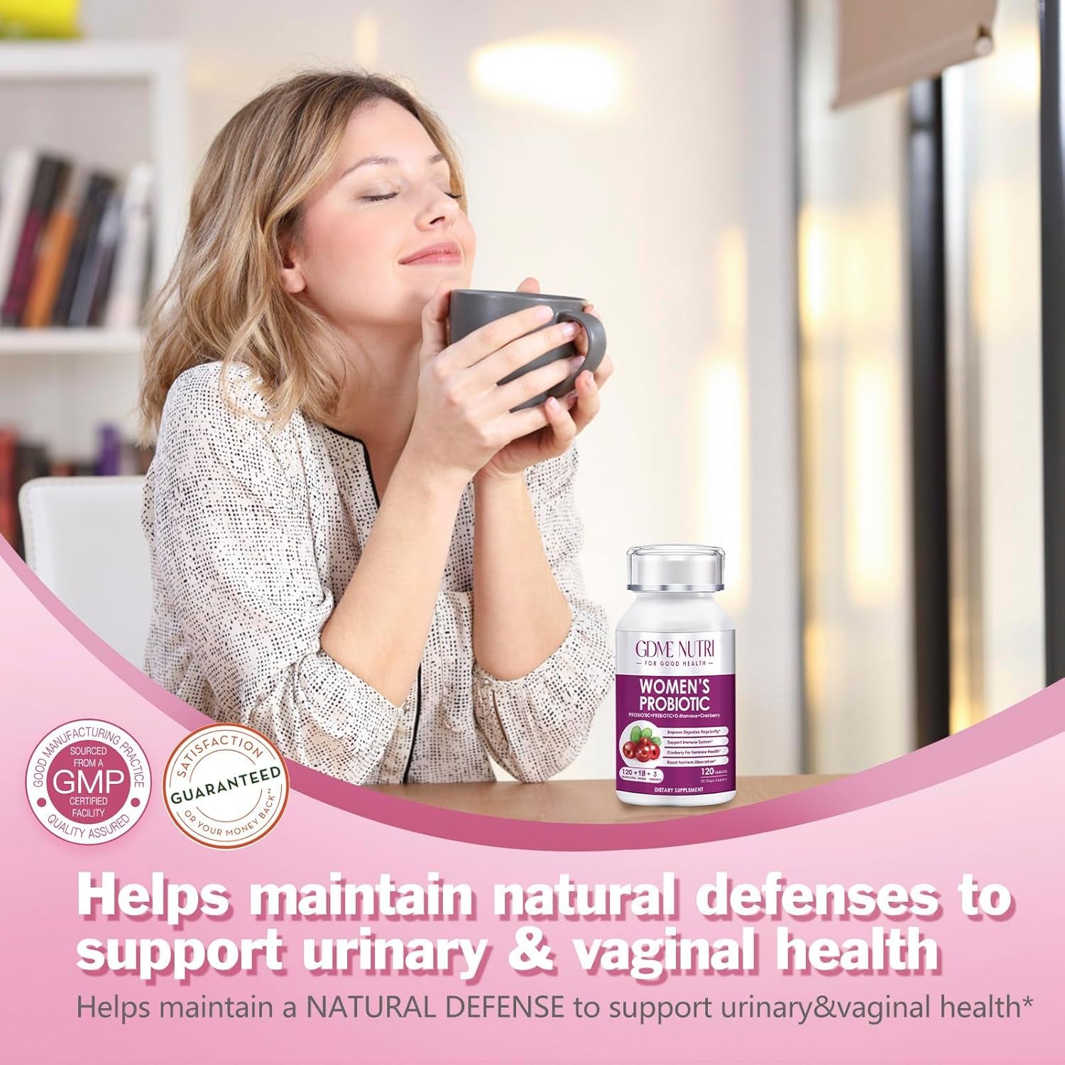 Women'S Probiotics, 120 Tablets 120 Billion CFU 18 Strains, Contains Organic Prebiotic Cranberry, Probiotic Supplement for Digestion, Immunity, Women'S Health, Soy Gluten Dairy Free