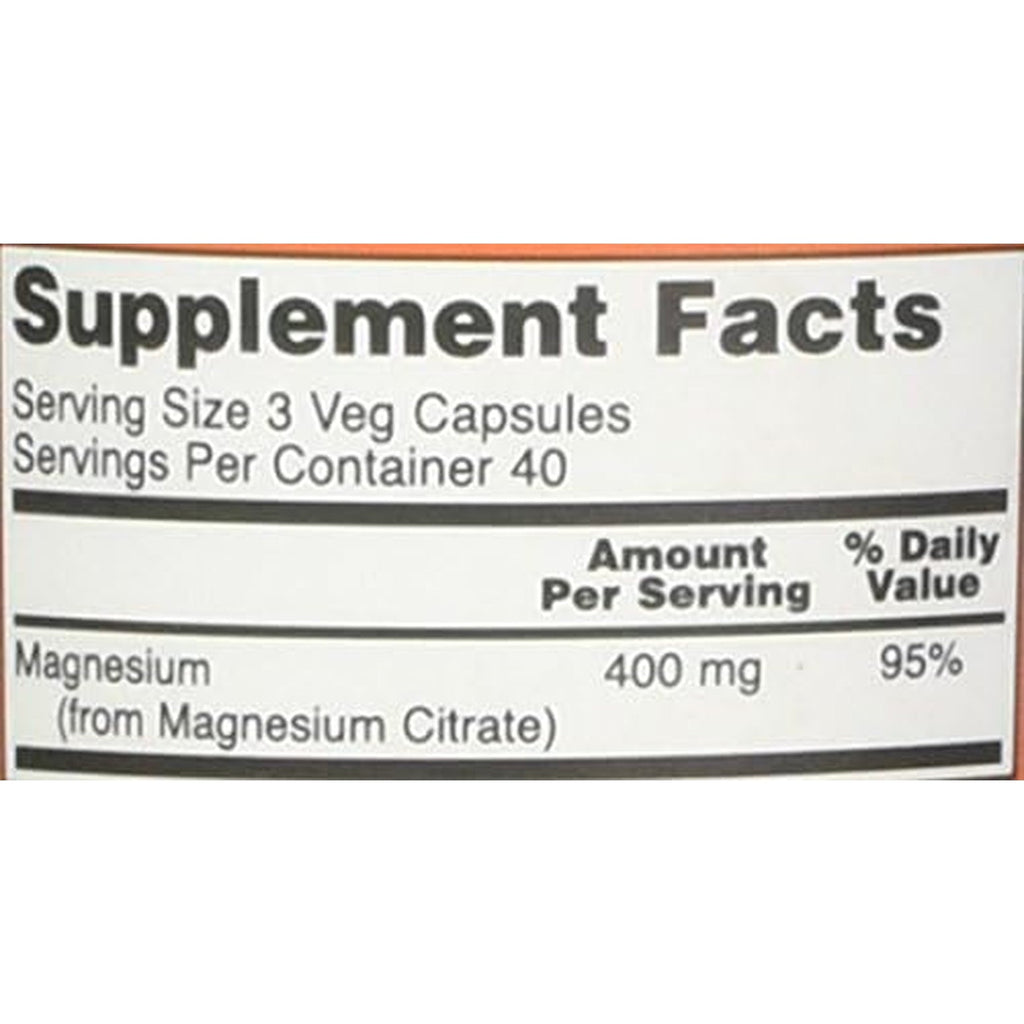 Now Foods Magnesium Citrate Caps- 120 Vcaps ( 2-Pack)